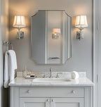 ANDY STAR Chrome Mirror 22x30 Inch, Scalloped Bathroom Mirror, Polished Chrome Framed Mirror in Anti-Rust Stainless Steel Metal Thin Frame Deep 1’’, Unique Scalloped Edge Design