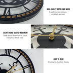 16 Inch Wall Clock, Anchor Wall Clock, Silent Non Ticking, Battery Operated Large Decor Clocks for Living Room Decor, Kitchen, Office (Nautical Style)