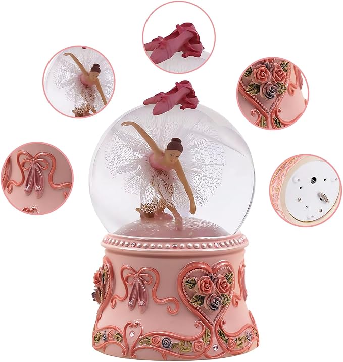 Musical Ballerina Snow Globes Lighted Snow Globe, Swan Lake Music Box Ballet Recital Gifts for Girls, Daughter, Granddaughter