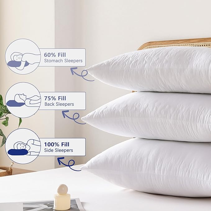 Shatex Extra Firm Pillow King Size 34 x 20 inch, Bed Pillow with Adjustable Insert Provides Stronger Support - for Back, Stomach & Side Sleepers.