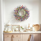 26 Inch Lavender Wreath Summer Spring Wreaths for Front Door Wreaths for Front Door for Wedding Farmhouse (Red Pink Lavender)