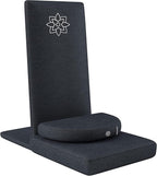 Mindful Modern Folding Pro Meditation Chair - Adjustable Meditation Seat with Back Support and Half Moon Buckwheat Meditation Cushion - Comfortable Mindfulness Living Room Floor Chair