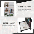 Floor-Standing Magazine Rack 6-Layer with Wheels, Brochure Display Stand for Exhibitions, Office, and Any Organization Requiring Information Display
