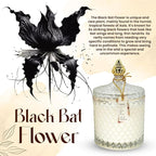 VIONAMI Luxury Scented Candle Gift – Black Bat Rare Flower Fragrance in Elegant Glass Jar, Decorative Soy Candles Gifts for Women, Long-Lasting 80 Hr, 14.8 oz, Luxury Candles for Women
