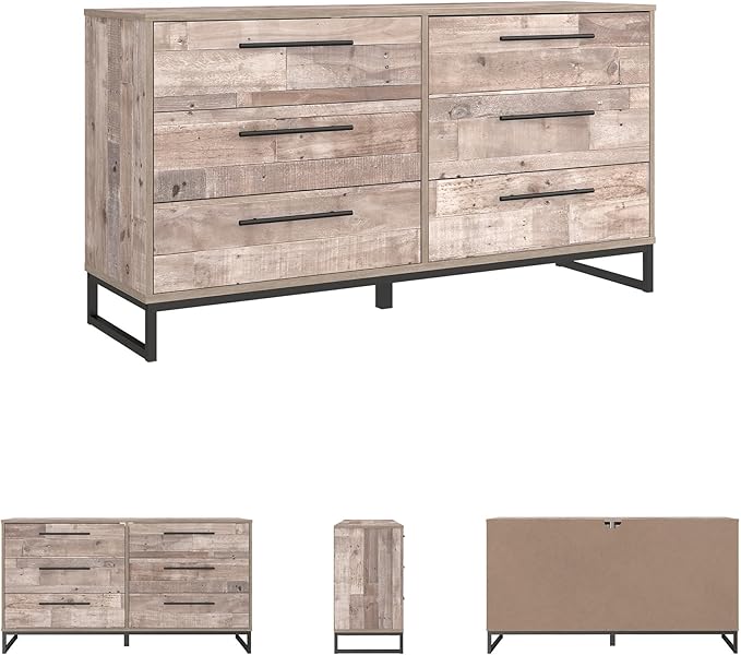 Signature Design by Ashley Neilsville 6 Drawer Dresser, Light Brown