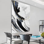 Abstract Canvas Wall Art Black and White Wall Decor Living Room Pictures for Bedroom Framed Large Artwork Office Decor for Wall