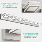 SOLFART LED Modern Vanity Lights Fixtures - 7 Lights Acrylic Brushed Nickel Modern Bathroom Wall Light Over Mirror 46inch