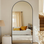 Suidia Arched Full Length Mirror, 78"x38" Floor Mirror Freestanding, Floor Standing Full Body Mirror with Stand for Bedroom, Hanging Leaning Mounted for Living Room Cloakroom, Black