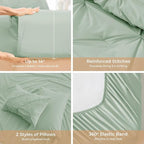 Sasttie Twin Comforter Set, 5-Piece Bed in a Bag, Pintuck Bedding Set for All Season, Includes Comforter, Flat Sheet, Fitted Sheet, Pillowcase and Pillowsham, Sage