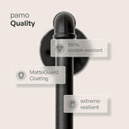 pamo Industrial Pipe Clothing Rack with Shelf - 660 lbs Capacity - Clamping Clothes Rack and Walk In Closet with Wooden Shelf for Wardrobe