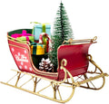 Berfutall-Red Santa Sleigh Christmas Decor for Table Top Holiday Home Decorations Decoration with Rustic Charm (G)