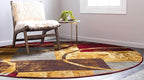Unique Loom Barista Collection Area Rug - Kouillou (5' 3" Round, Multi/ Brown)