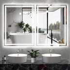 2 Pack 24“ x 32” LED Bathroom Mirror Fogless LED Mirror for Bathroom Dimmable 3 Colors Bathroom Mirror with Lights Smart Mirror Memory Function Wall Mounted Horizontal/Vertical