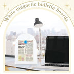 Shimeyao 2 Pcs Magnetic Bulletin Board for Tabletops with 8 Magnets Memo Display Easel Stand for Home Office School Kitchen Table Supplies (Arched,White,12 x 8.5 Inch)
