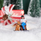 NINIPAPA Christmas Village Accessories Santa's Villages Sets for Christmas Decoration, Relaxed Day Man with Dog Reads Newspaper Santa Resin Christmas Ornaments