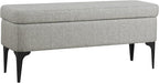 HomePop Upholstered Storage Bench with Metal Leg, 42" W, Cool Gray Woven