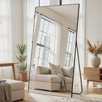 Full Length Mirror, 81"x41" Full Body Mirror, Oversized Floor Mirrors, Leaning Free Standing Mirrors, Hanging Mounted Large Mirrors for Bedroom Dressing Room, Cloakroom, Black