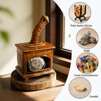 Farmland Brown Ceramic Palo Santo Holder & Mini Chiminea Smudge Bowl - Versatile Burner for Sage Sticks, Incense Cones, Copal & Candles - Perfect for Yoga,Zen Ash,Meditation & Mindfulness