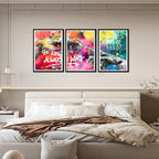 Novatique Graffiti Wall Art for Living Room Banksy Wall Art Decor Hand of God Art Print Graffiti Pictures for Bedroom Office Ready to Hang,16" x 24" x 3Pcs