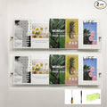 Magazine Holder,Clear Acrylic Wall Mounted Shelf for Waiting Room, Living Room, Office, Home Decor Display (24inch-pack 2)