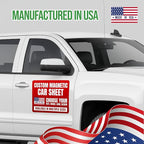 Pack of 2 Custom Vehicle Signs by BCB – Personalized Magnetic Door Decals | Removable Advertising Signage for Cars, Trucks & Vans | Customizable Magnetic Sheets | Multiple Sizes | Made in USA