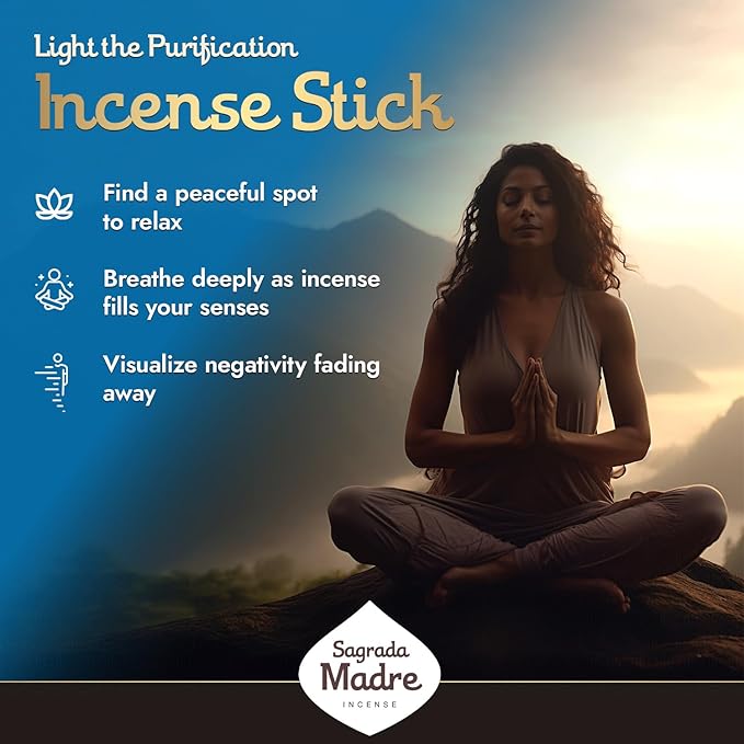 Ritual - Purification Incense Sticks, Purifying Comforting Aroma, 6 Sticks, 9 Inches Each, Natural Incense with Aromatic Concentrated Oil, Charcoal, Natural Binder & Salt - 1 Hour Burn Time