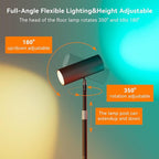 Spotlight Floor Lamp, Tall LED Standing Lamp with Remote/Touch Control, 2700K-6500K, 350°Rotating Head Standing Lamp, Reading Floor Lamp for Living Room, Bedroom, Office & Wall Art, Black RGB