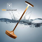Cordless Table Lamp Rechargeable - 6000mAh LED Battery Operated Table Light - Portable Touch Dimmable Outdoor Waterproof Table Lamps for Patio Bar Restaurant Dining (Bamboo Pattern)