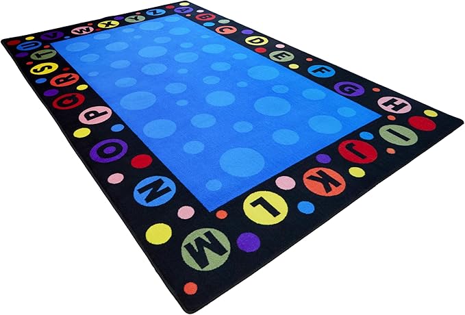 KIDCARPET.COM Alphabet Bubbles Classroom Rug 4' x 6' Rectangle, Educational Classroom Rug, Kids Learning Play Mat | Area Rug for Bedroom or Playroom