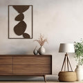 SIGNLEADER Metal Wall Art Decor Abstract Shapes Illustrations Modern Abstract Wall Sculpture Hangings Home Decoration for Living Room, Bedroom, Bathroom, Kitchen, Outdoor - 18" Bronze