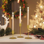 Set of 12 Gold Taper Candle Holders Bulk Candlestick Holders, Decor Candle Stick Candle Holder for Table or Mantel Centerpiece, Wedding, Dinning, Party Home Decor