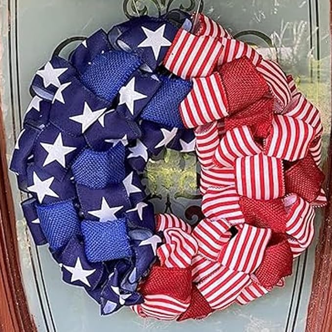 250th Anniversary Eagle Wreath, 3D Eagle Wreaths for Front Door, Red White and Blue Patriotic Wreath All-Weather Farmhouse Outdoor Holiday Decoration (D)