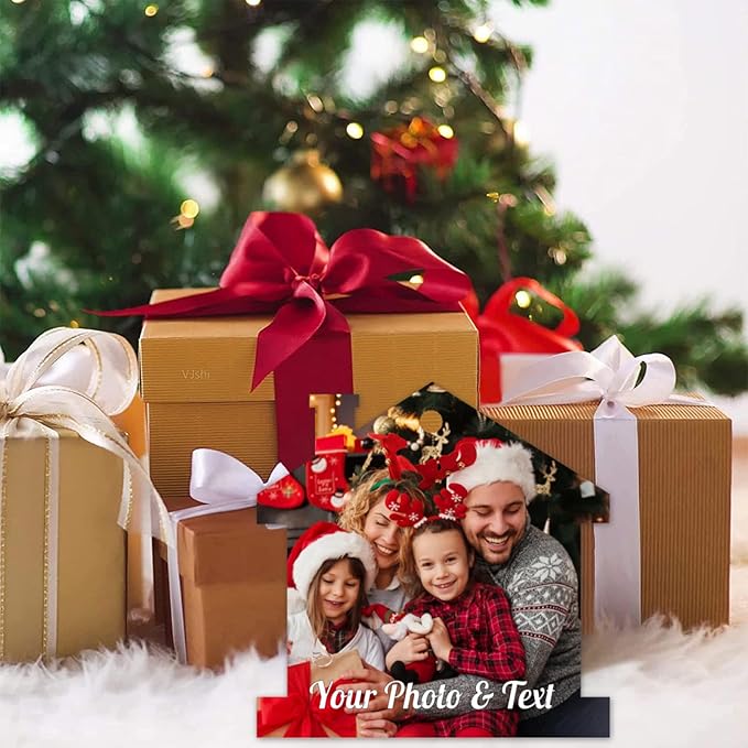 Personalized Custom Photo Ornaments for Christmas Tree - Ceramic Hanging Xmas Ornaments for Couples, Family, Wedding