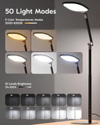 Led Desk Lamps for Home Office with Base, Tall Desk Lamp with 50 Light Modes & Memory and Timer Func Computer Light, Flexible Adjustable Table Lamps for Video Conference, Architect or Study