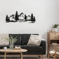 SIGNLEADER Metal Wall Art Decor Mountain Pine trees Modern Abstract Wall Sculpture Hangings Home Decoration for Living Room, Bedroom, Bathroom, Kitchen, Outdoor - 30" Black