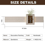 LED Sandstone Wall Decor, 3D Wall Art Sculpture, Simulated Green Plants, Glass Vase & Rabbit Statue, 3 Color Remote Control Light, for Living Room, Bedroom, Hallway(Light Coffee,47.2 * 23.6in)