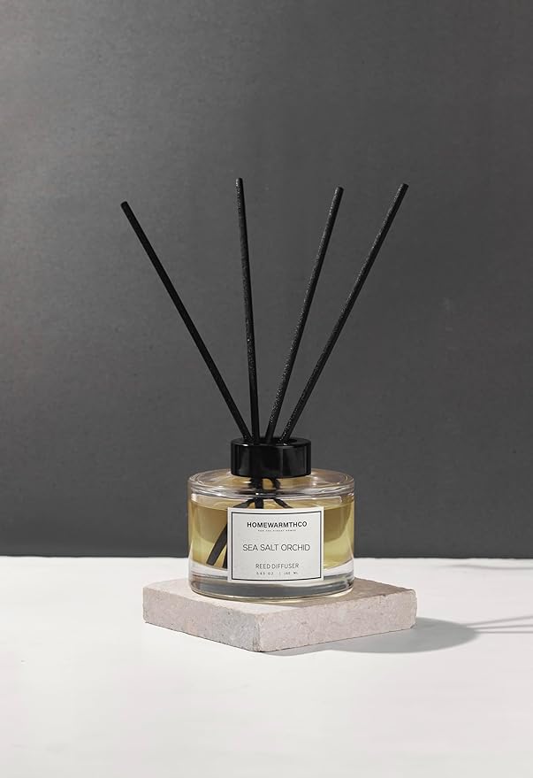 Reed Diffuser Set, Ocean Mist & Sea Salt 5.63 fl oz (160 ml) - Scented Oil Diffuser with 6 Sticks Luxury Fragrance for Home, Office & Bathroom Shelf Decor.