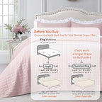 KASENTEX King XL Quilt Set 108"x98" – Soft Washed 3-Layer Lightweight Bedspread, Minimalist Nordic Design, All-Season Spring & Summer Quilt Set (1 Quilt + 2 Pillow Shams), Blush Pink