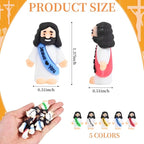 100 PCS Little Jesus Figures, Mini Jesus Figurines in Bulk, Tiny Pocket Rubber Jesus Love You Figure for Religious Party Favors, Sunday School, Baptism Gift, Easter Egg Stuffers (100)