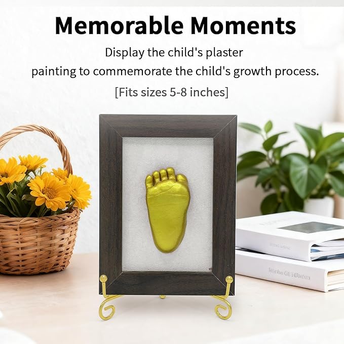 Iron Plate Stands for Display, Foldable Book Holder & Easel Stand for Sign, Versatile Poster Stand and Small Plate Stand for Home Decor, Art, Photo Frame, Card, Crystal Display (Gold, 6 inch (4Pcs))