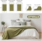Shimeyao 24 Packs Fleece Throw Blanket Soft Warm Lightweight Fleece Blanket Cozy Throw Bulk for Home Bed Couch Sofa Office Wedding Gifts Suitable for Seasons, 50 x 60 Inches (Olive Gray Brown)