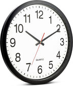 Bernhard Products Black Wall Clock Silent Non Ticking - XL 18 Inch, Set of Two Quality Quartz Battery Operated Round Easy to Read Home/Office/Classroom/School