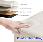 BRIAN & DANY 30 Inches Storage Ottoman Bench, Faux Leather Ottoman with Storage, Folding Bench Shoe, Foot Rest Stool, for Living Room, Beige