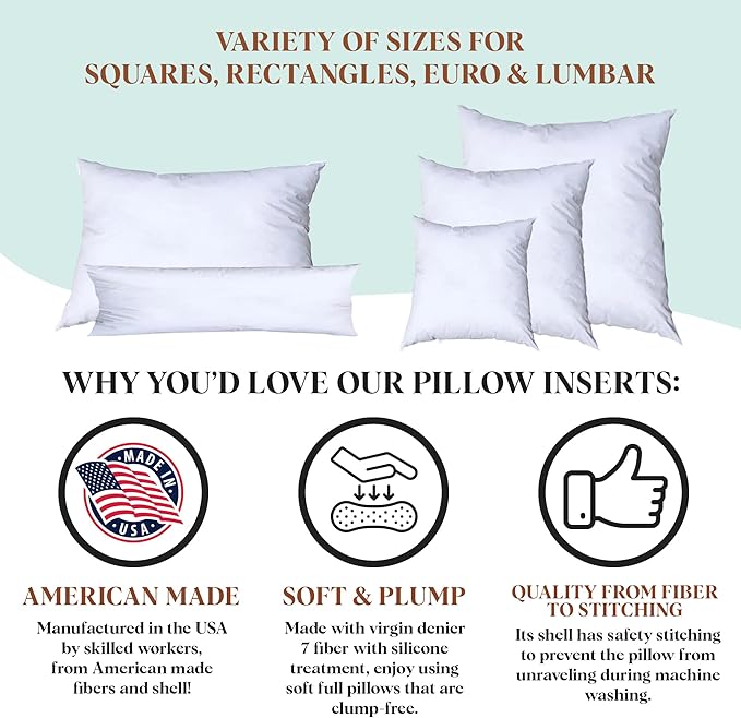 Pillowflex Synthetic Down Pillow Insert - 20x60 Down Alternative, Ultra Soft Body Pillow, Large Queen Body Bed Sleeping Pillow - 1 Decorative Pillow Form