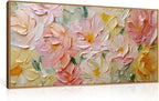 CHDITB Floral Wall Art, 20" X40” Large Watercolor Flower Textured Oil Painting, Modern Wildflower Wall Decor, Framed Canvas Flowers Artwork for Living Room Bedroom Office Girl Room Decoration