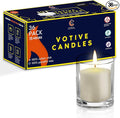 Candle Charisma Natural Ivory Unscented Votive Candles - 15 Hour Burn time - Set of 36 for Dinner, Wedding, Halloween and Holiday Decorations