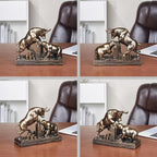 AETVRNI Bull and Bear Statue Wall Street Bull Statue - Ideal Stock Market Gift for Men Office Decoration Wall Street Bull Vs Bear Home Décor Stock Market,Bronze