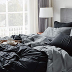 Bedsure Twin Comforter Set - 5 Pieces Reversible Black Bedding, Twin Size Bed Set for All Seasons, Bed in a Bag with Down Alternative Comforter, Sheets, Pillowcase & Sham