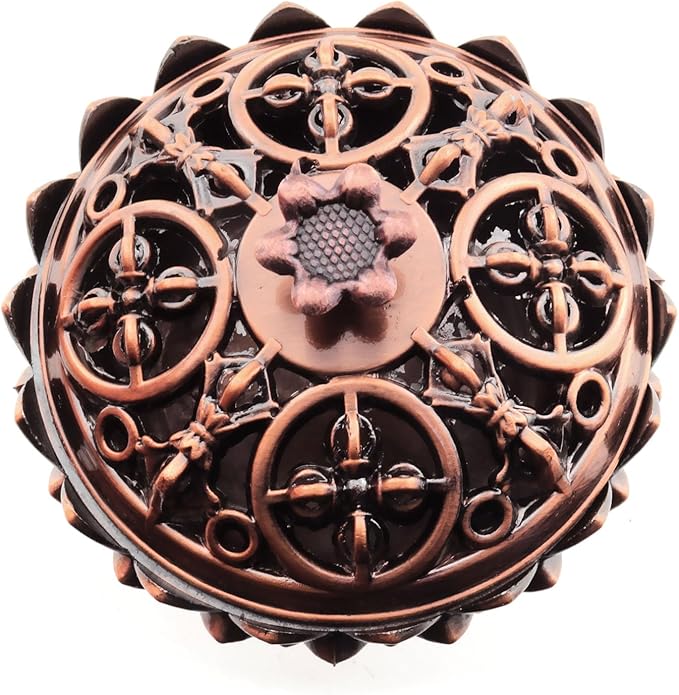 E-outstanding Mini Vintage Copper Cone Incense Holder Ash Catcher Lotus Incense Burner Bowl for Charcoal Disc, Sage Cones, Coil Incense