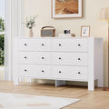 GarveeHome White 6 Drawer Dresser for Bedroom, Modern Wide Dresser Organizer with Storage Drawers, Wooden Chests of Drawers for Bedroom, Entryway, Hallway, Home Office